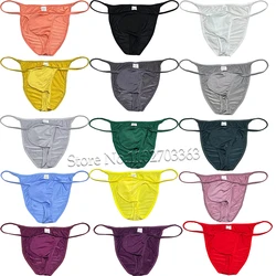 Man Solid Shiny Bikini Briefs Quick-Drying Multicoloured Ruched Skimpy Design Fashion Beachwear Swimwear Underwear Cheeky Pantie