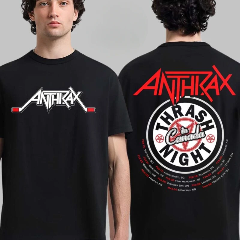 Camiseta Unissex de Algodão Anthrax, Moda de Verão, Manga Curta, T-shirt Casual de Luxo Vintage