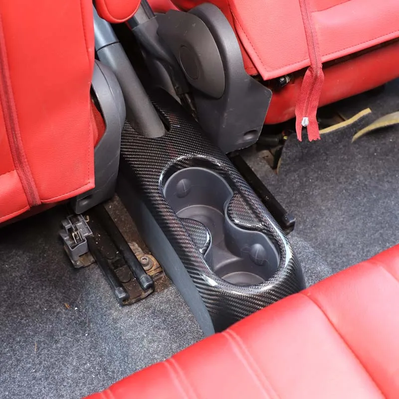 Real Carbon Fiber Interior Handbrake Cup Holder Surround Panel Frame Trim For Fiat 500 2007-2015, Car Interior Decoration parts