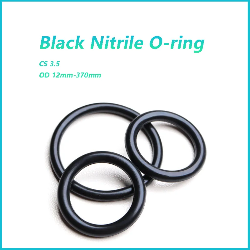 

Black Nitrile Rubber Silicone Rubber O-ring Group Seal Ring Gasket CS 3.5mm OD12mm-370mm High Pressure Repair Oil Belt Seal Ring