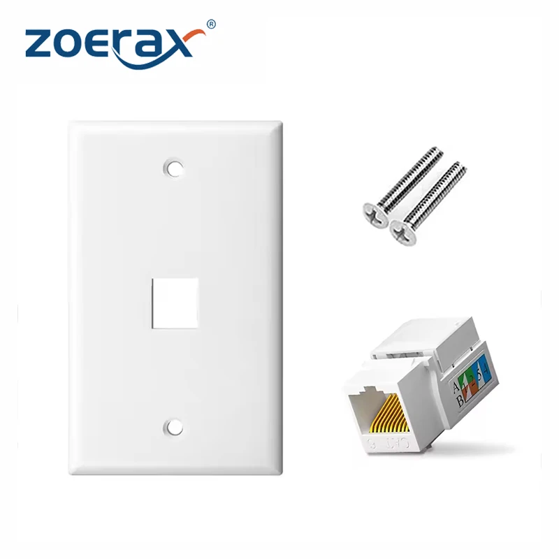 ZoeRax CAT6 Ethernet Punch Down Jack Wall Plate, Rj45 Keystone Jack for CAT6/CAT5e Network Cable,RJ45 Wall Plate,Jack Plate