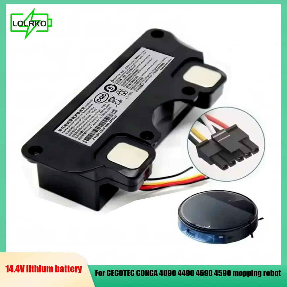 

14.4V 12800mAh 100% New CECOTEC CONGA 4090 4490 4690 4590 Mopping Robot Battery Pack Netease Intelligent Manufacturing NIT Model