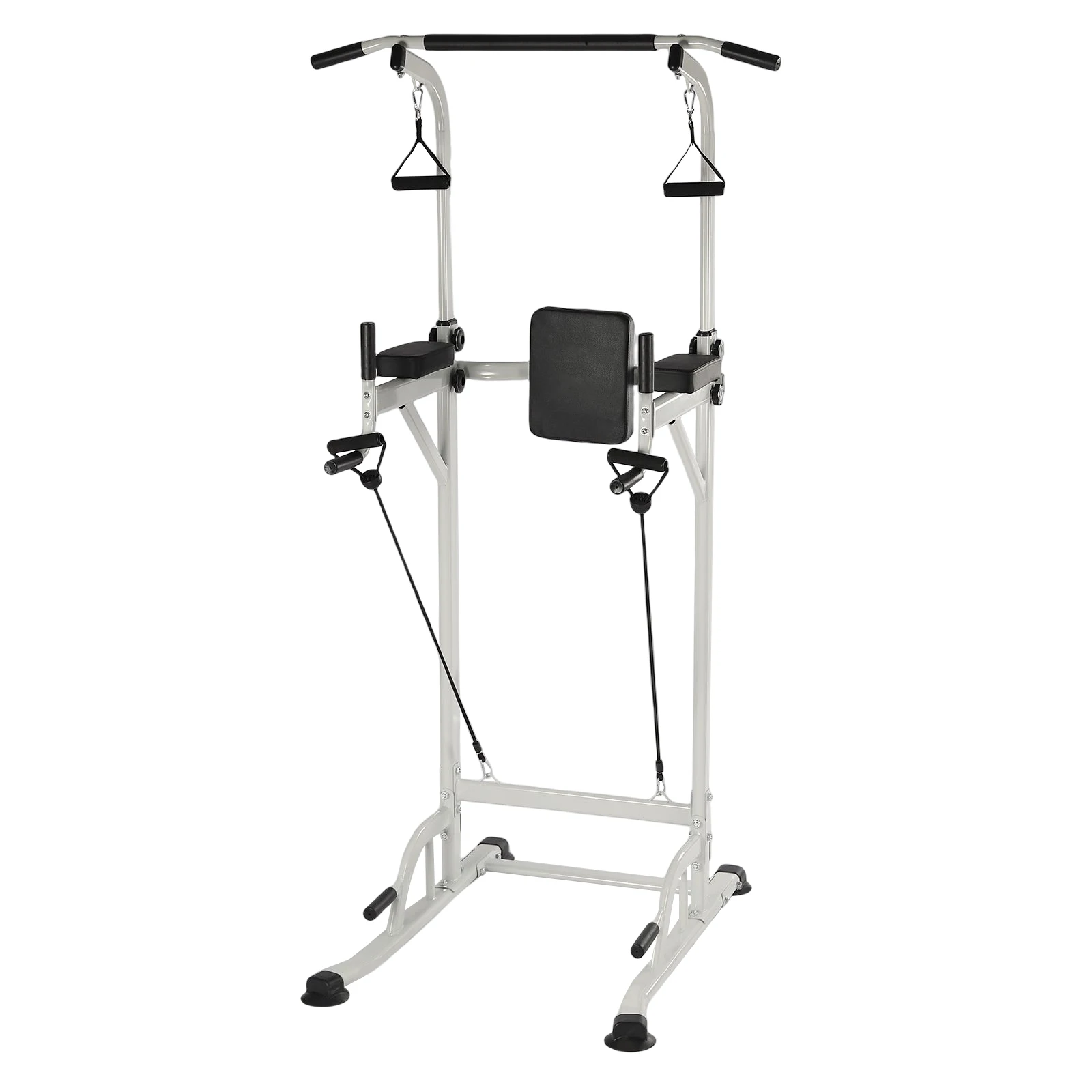 Dip Station Chin Up Bar Power Tower Pull Push Home Gym Adjustable Height