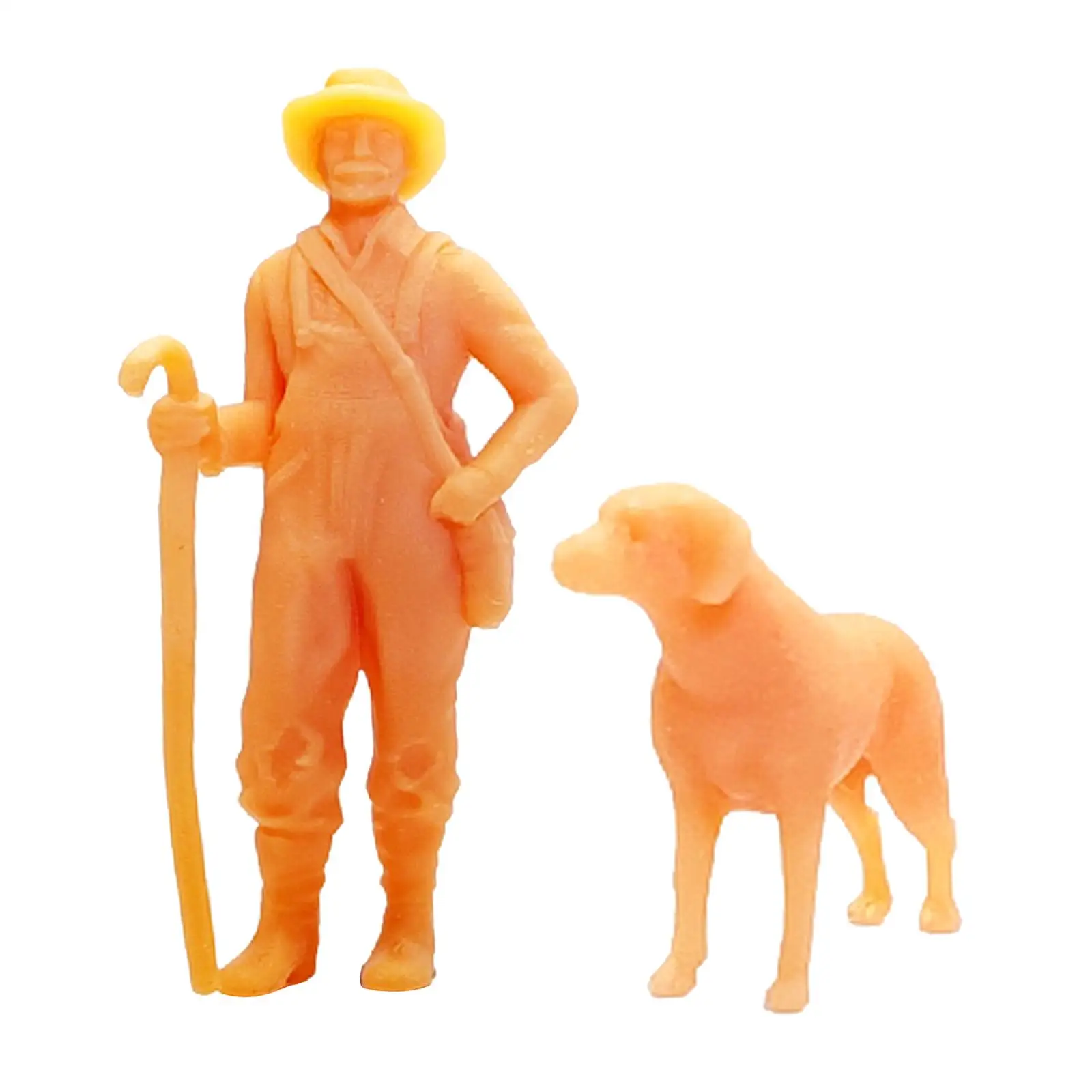 1/64 Resin Figurines Farm Figure Model, DIY Micro Landscapes Excellent Workmanship Small Statue Shape Sturdy