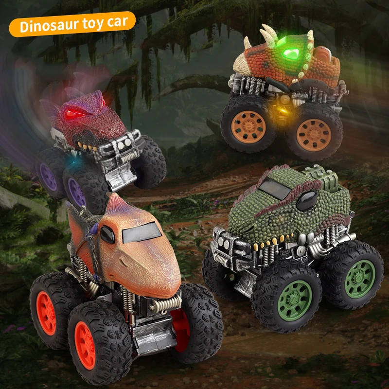 Neue Kreative Simulation Dinosaurier Sound Licht Zurückziehen Off-road Auto Modell kinder Pädagogisches Spielzeug Jungen Geburtstag Urlaub Geschenk