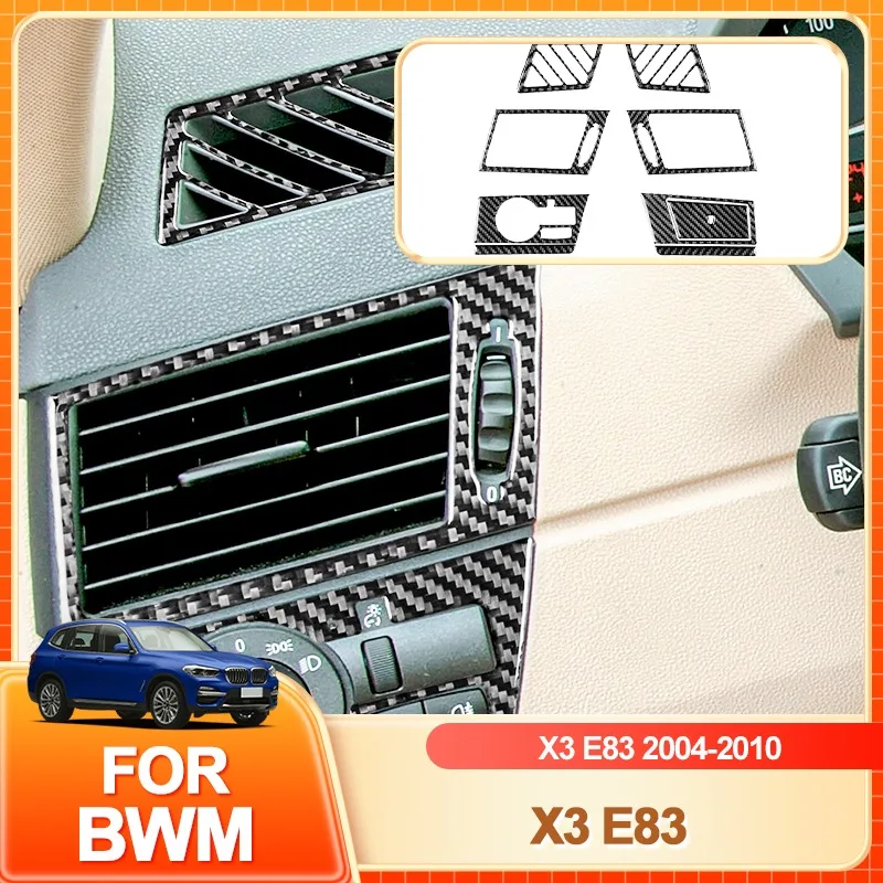 

Glasses Holder Hot For BMW X3 E83 2004-2010 Headlight Switch Decoration Dashboard Air Vent Sticker Decal Cover Carbon Fiber C