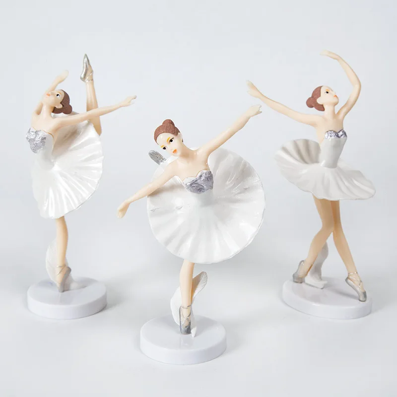 3 Stück Süße Ballerina Ballett-Thema Tortendekoration Tanzende Fee Kuchendekoration für Mädchen Geburtstag Babyparty Dekoration – Detail 2
