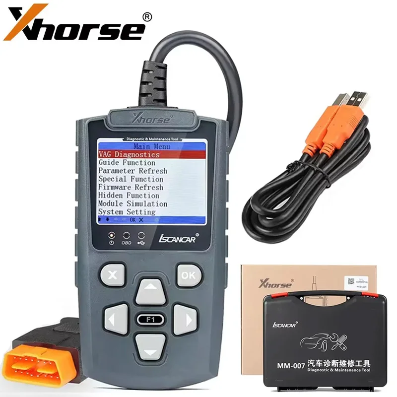 

Xhorse Iscancar MM007 Инструмент диагностического обслуживания для VAG VW Audi Skoda Seat MQB Коррекция километра Чтение Clear DTC Change VIN