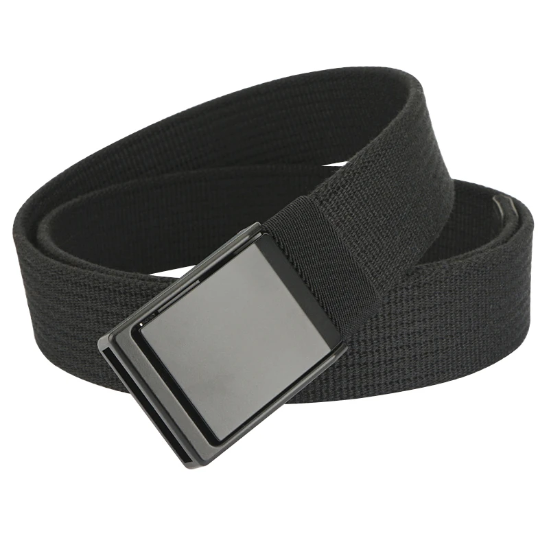 

Новый унисекс откидной ремень, утолщенный высококачественный парусиновый мужской ремень с пряжкой из сплава, однотонный повседневный уличный декоративный джинсовый ремень