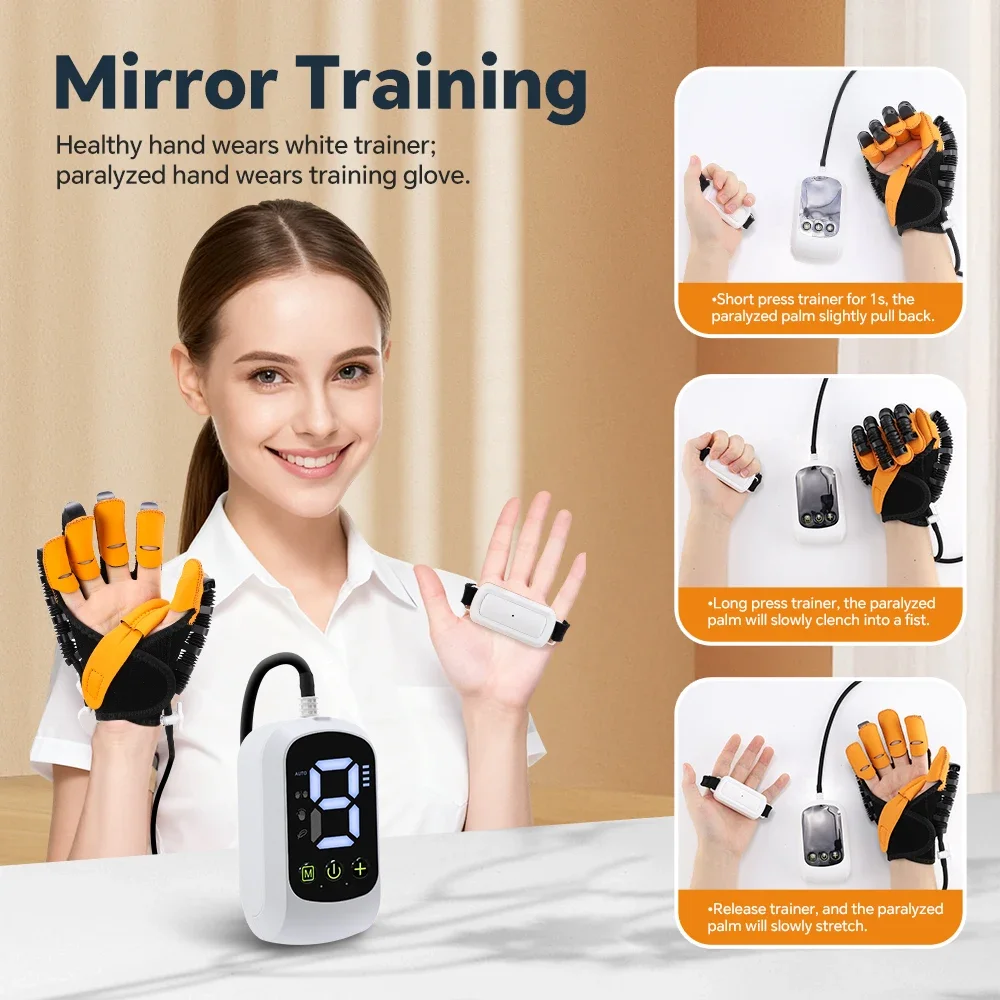 

Automatic Rehabilitation Robot Gloves USB Rechargeable Finger Exerciser Hemiplegia Cerebral Infarction Hand Recovery