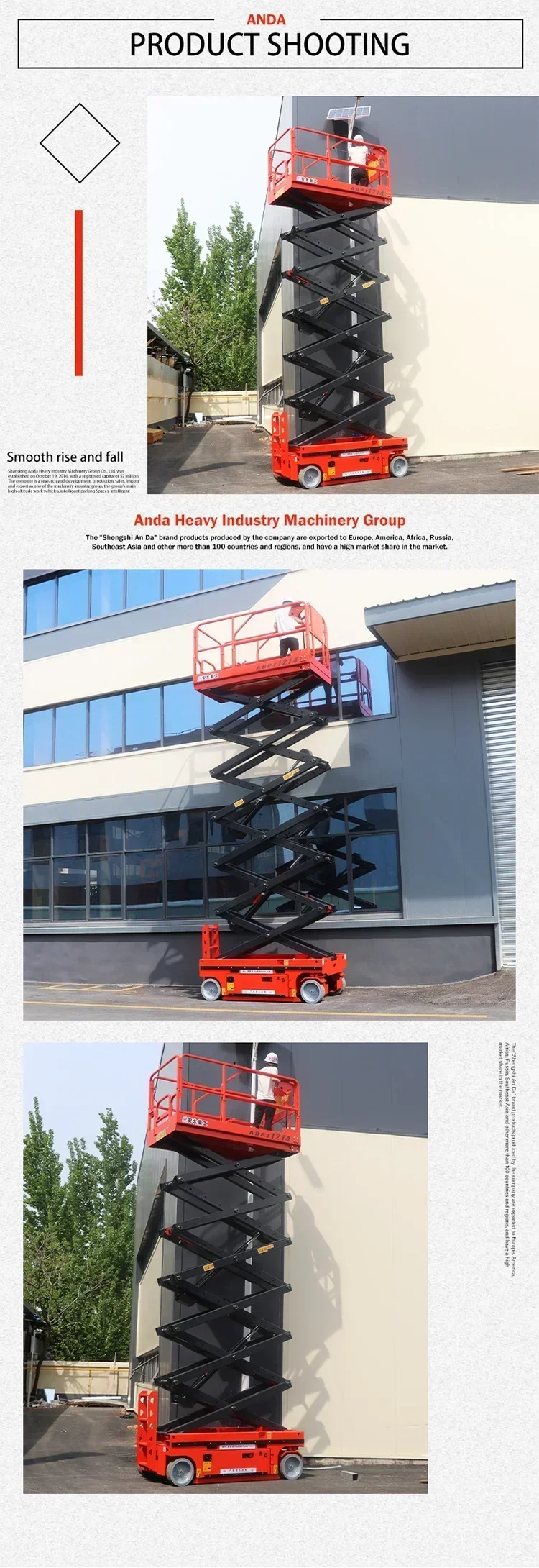 Customized 320 Kg Full Electric Portable Hydraulic Scissor Lift Tables Aerial Work Platform Tracked Scissor Lift Equipment Fo