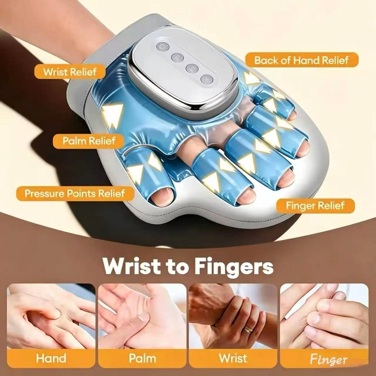 

Electric Hand Massager Machine with Air Compression, Vibration, Finger Wrist Palm Massage Glove, Gift for Men Women