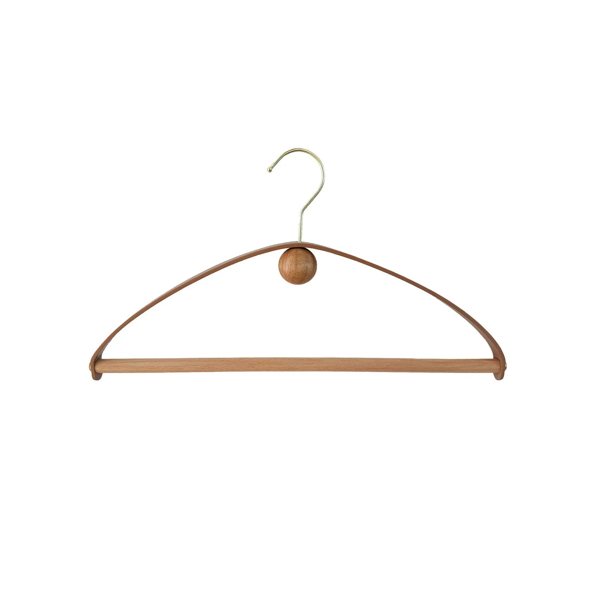 Solid Wood With Leather Hanger Non Slip Wardrobe Bedroom Pants Clip Storage Clothing Buyer Store Home