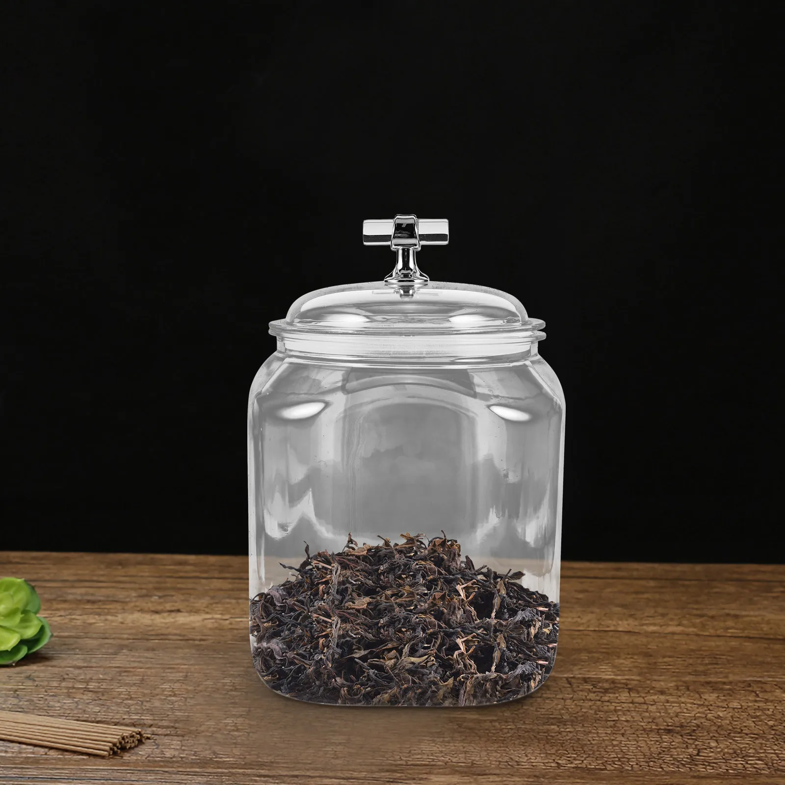 

1pcs Kitchen Storage Airtight Transparent Large Capacity Plastic Container For Sugar Coffee Tea Flour Organization