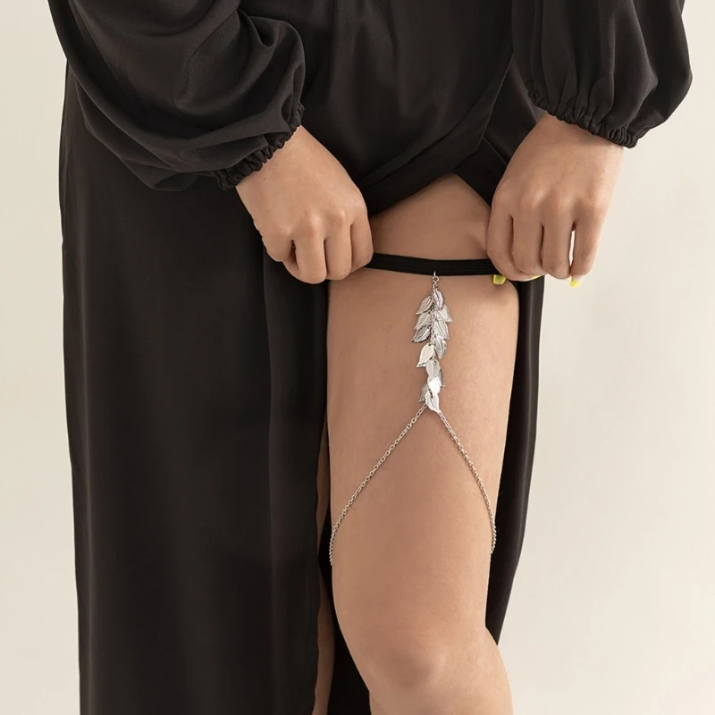 Delicate Long Tassels Leg Chain for Woman Multiple Type Elastic Thigh Chain