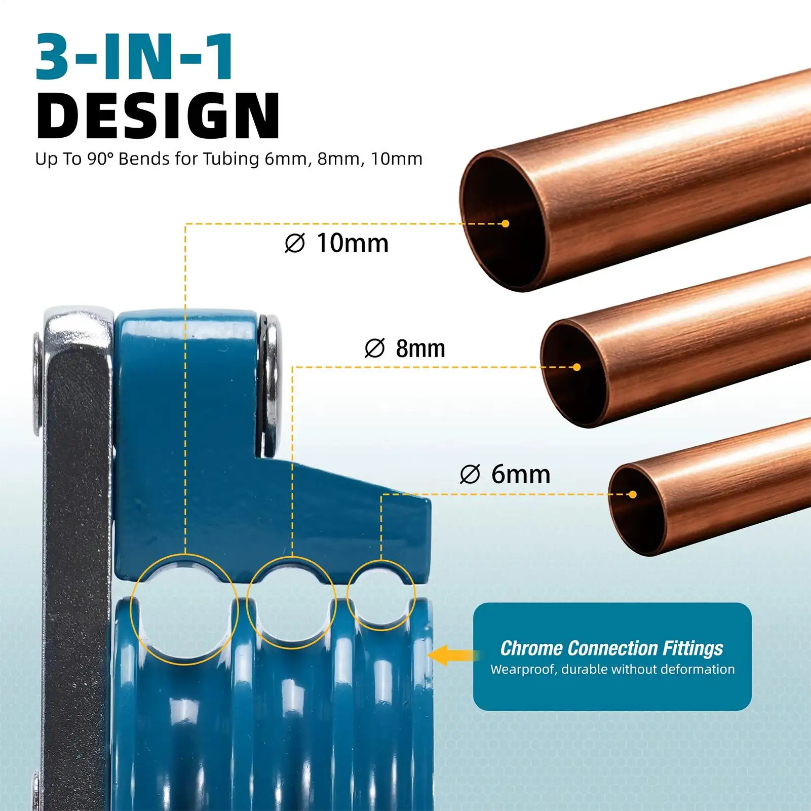 Tube Bender Copper Aluminum Tubing Tool With Ergonomic Handle Pipe Bender Tool For HVAC Air Conditioning Refrigerator Auto Home - view 4