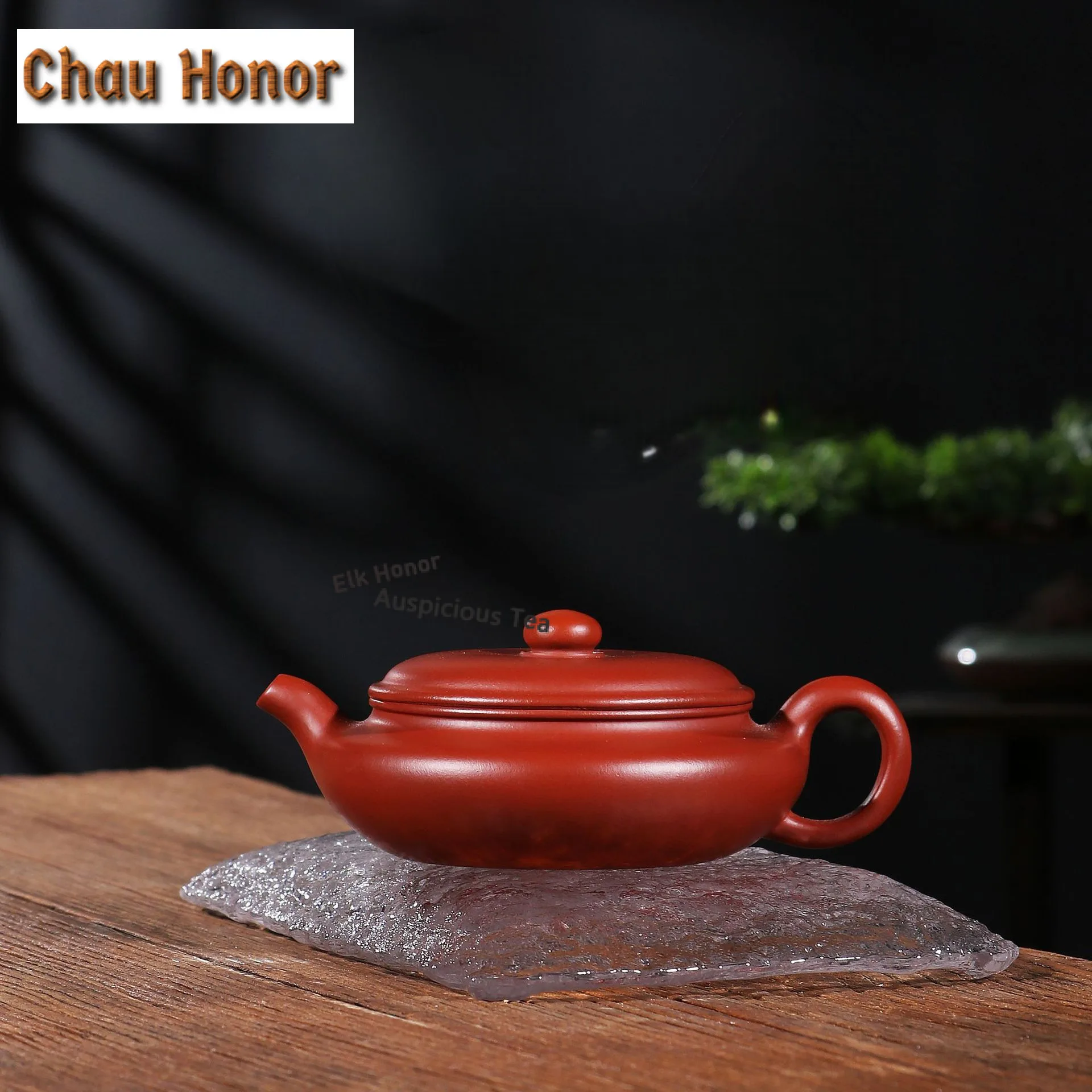 

260ml Authentic Yixing Purple Clay Teapots Handmade Large Diameter Flat Belly Pot Raw Ore Dahongpao Mud Kettle Zisha Tea Set