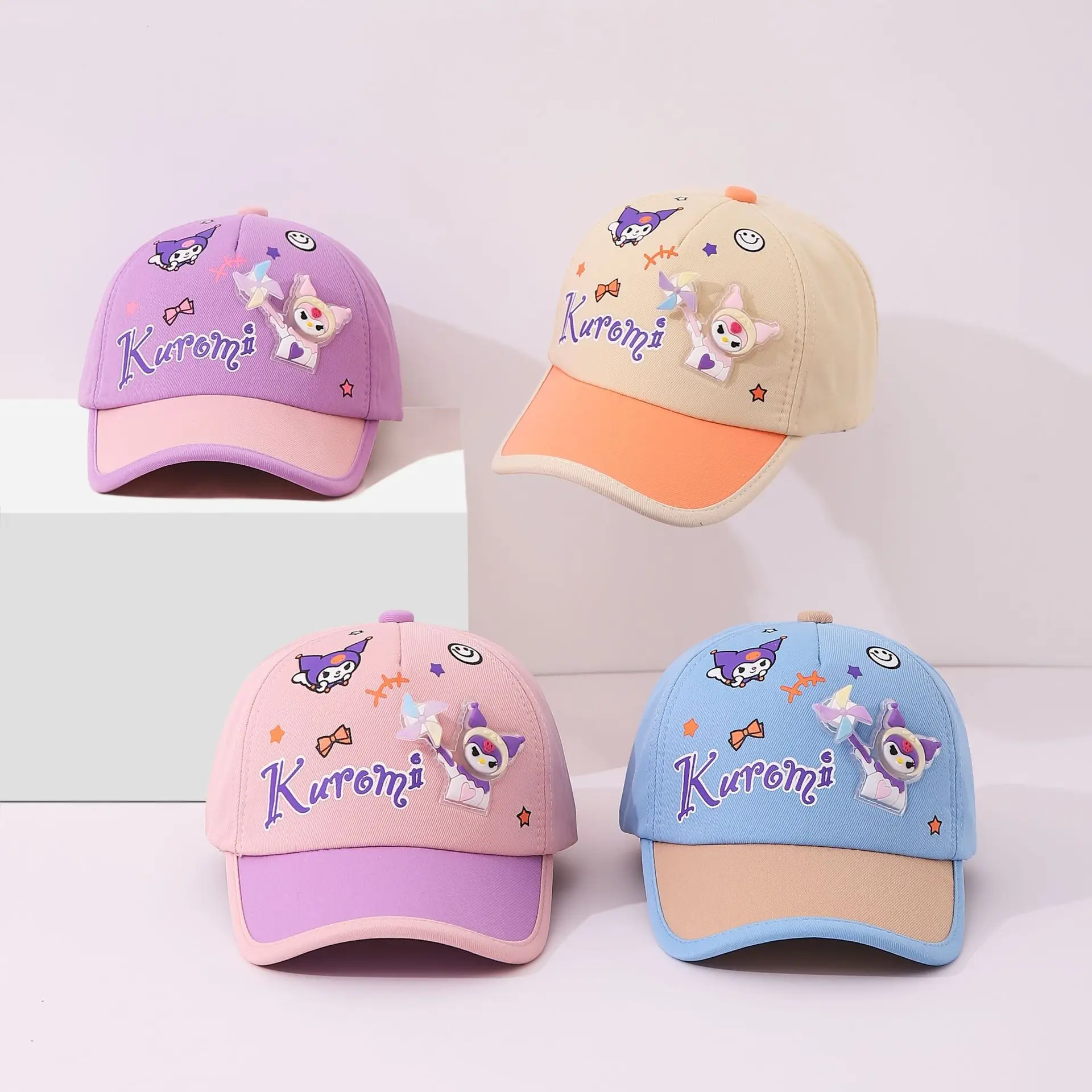 

Sanrio kuromi children's mesh hat summer mesh cartoon girls baseball cap outdoor sunscreen shade duck tongue hat