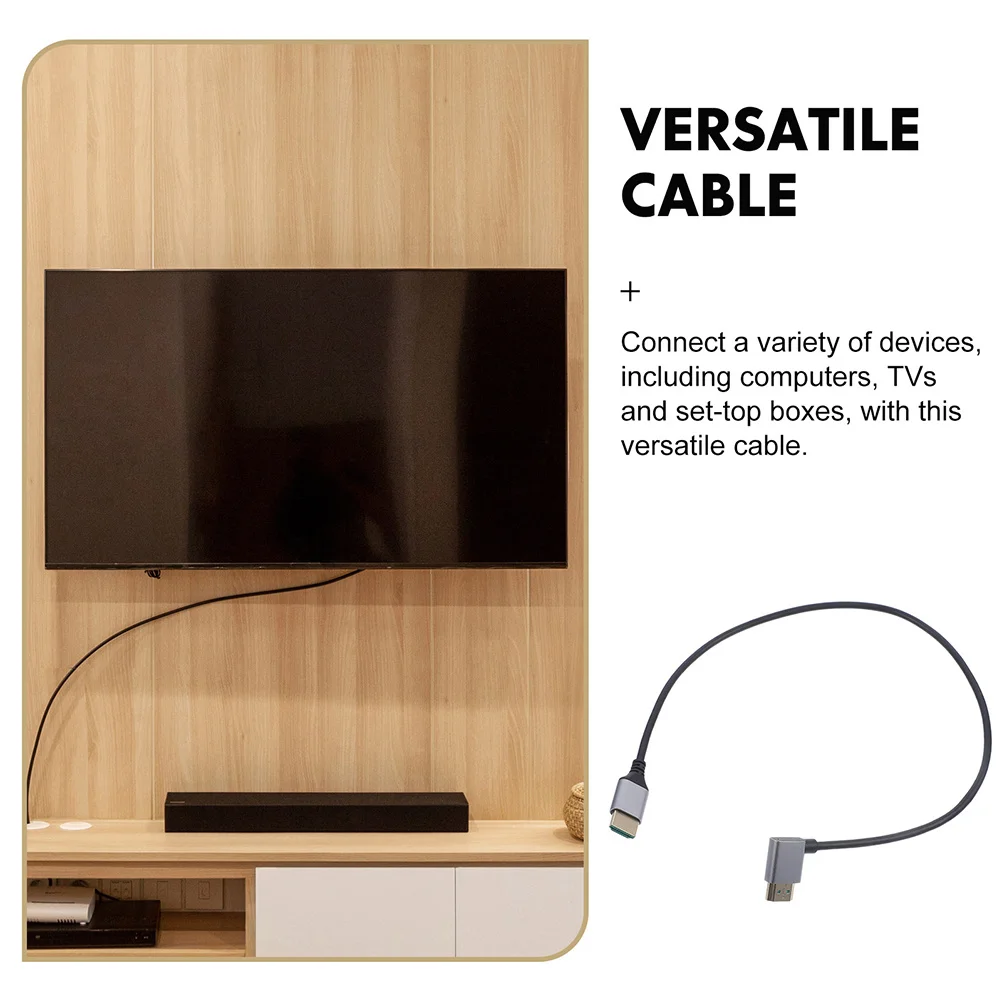 كابل فيديو 8K ذكر إلى ذكر بزاوية قصيرة 2.1 لشاشة العرض والكمبيوتر المحمول وسلك عرض فائق الدقة #3