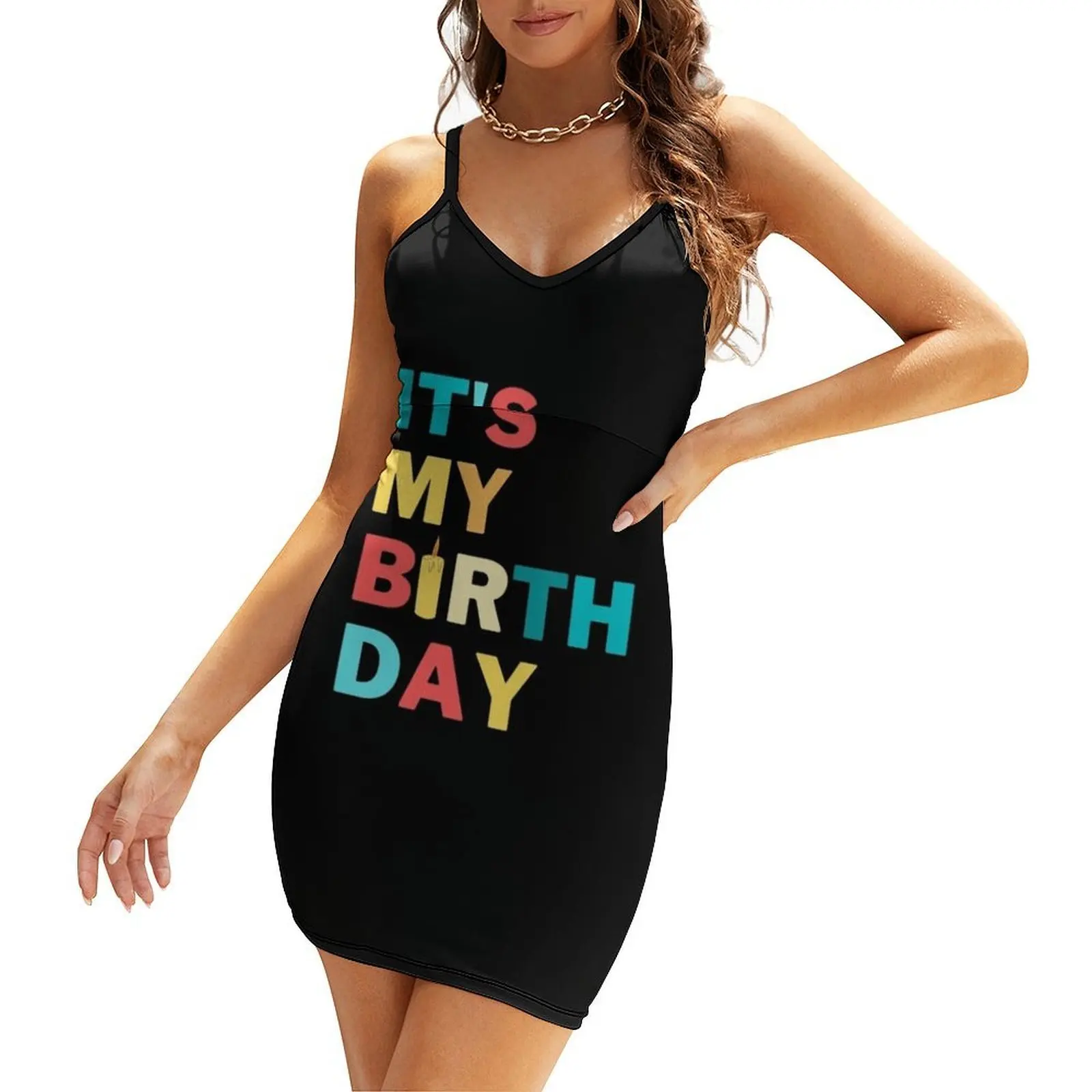 

It's My Birthday - Quote Sling Dress women's evening dresses 2025 Woman fashion dress women summer