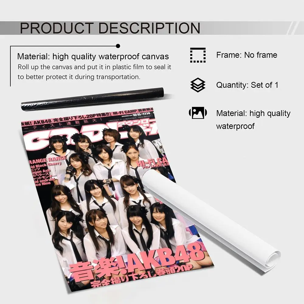 Group K-Pop AKB48 Poster HD Waterproof PP Self Adhesive Aesthetic Bedroom Dorm Gaming Room Home Decor Gift - view 6