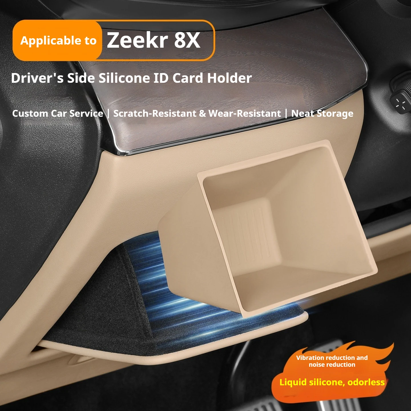 Fit For ZEEKR 8X Driver Side Lower Storage Box Document Organizer Holder Interior Stowing Tray Decor Car Modification