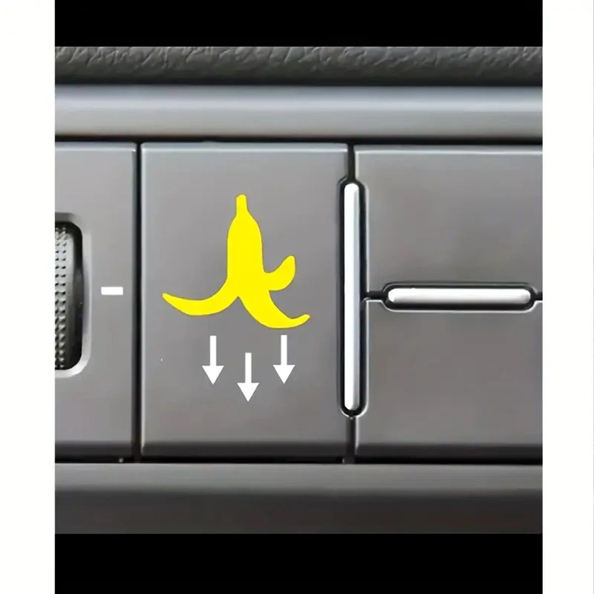2 Pcs Car Stickers - Banana Peel Button Decals, Waterproof PVC Fun Motorcycle & Car Accessories for All Vehicles image 3