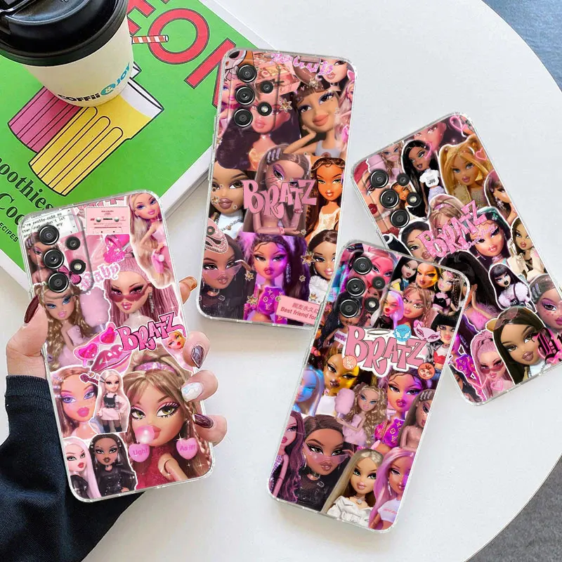 

Fashion Bratz Cartoon For Samsung Galaxy A55 Case A54 A52 A53 5G Coque A15 A14 A13 4g A21S A23 A34 A35 A33 A72 Clear Phone Cover