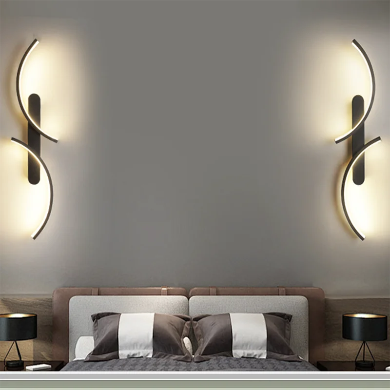 

Modern LED Stair Wall Light Led Bedside Wall Lamp For Living Room Bedroom Stairs TV Background Minimalist Interior Wall Lights