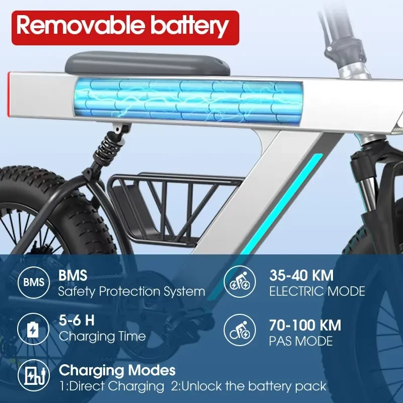 New Arrival 500W Adults Electric Bike Bicycle 48V 20 Inch Off-Road Tire Electric E Bikes City Mountain Ebike with - view 4