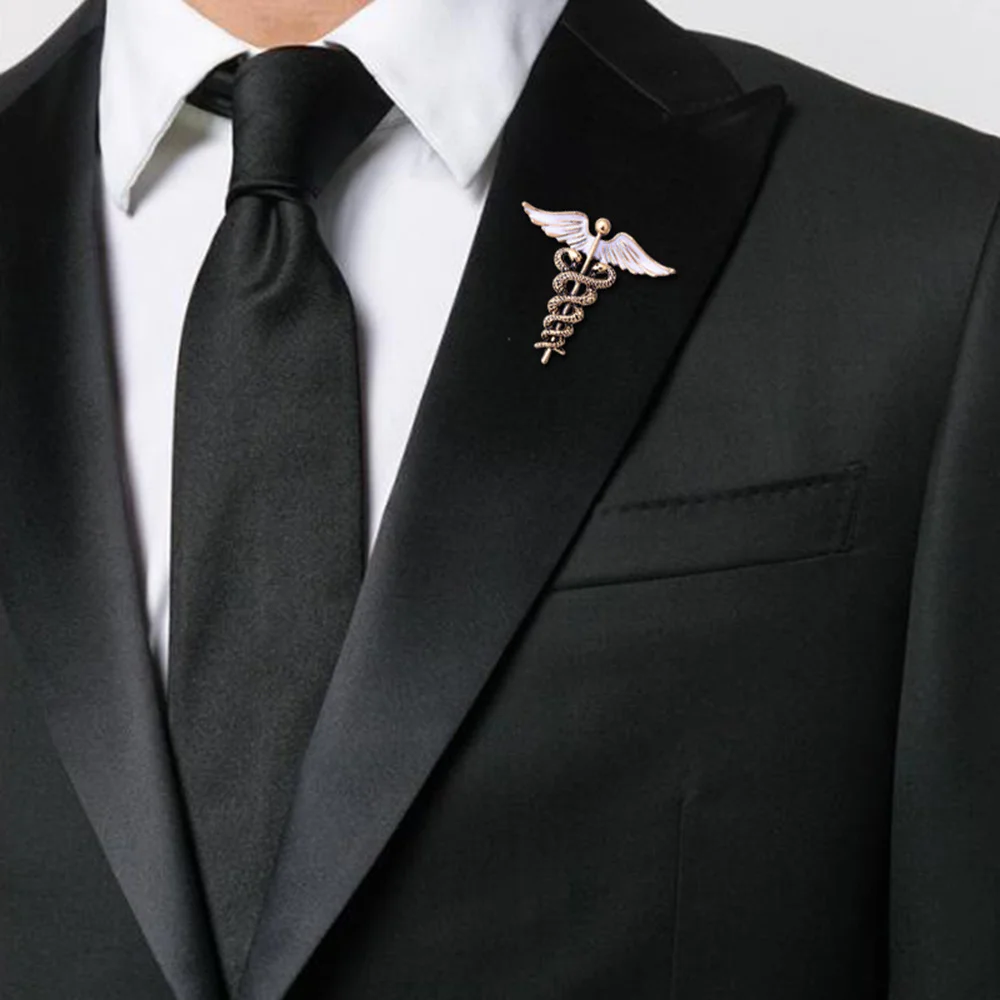 Medical Brooch Classic Brooch Snake Stick Wings Medicine Badge Lapel Doctor Nurse Jewelry Student Graduation Gift