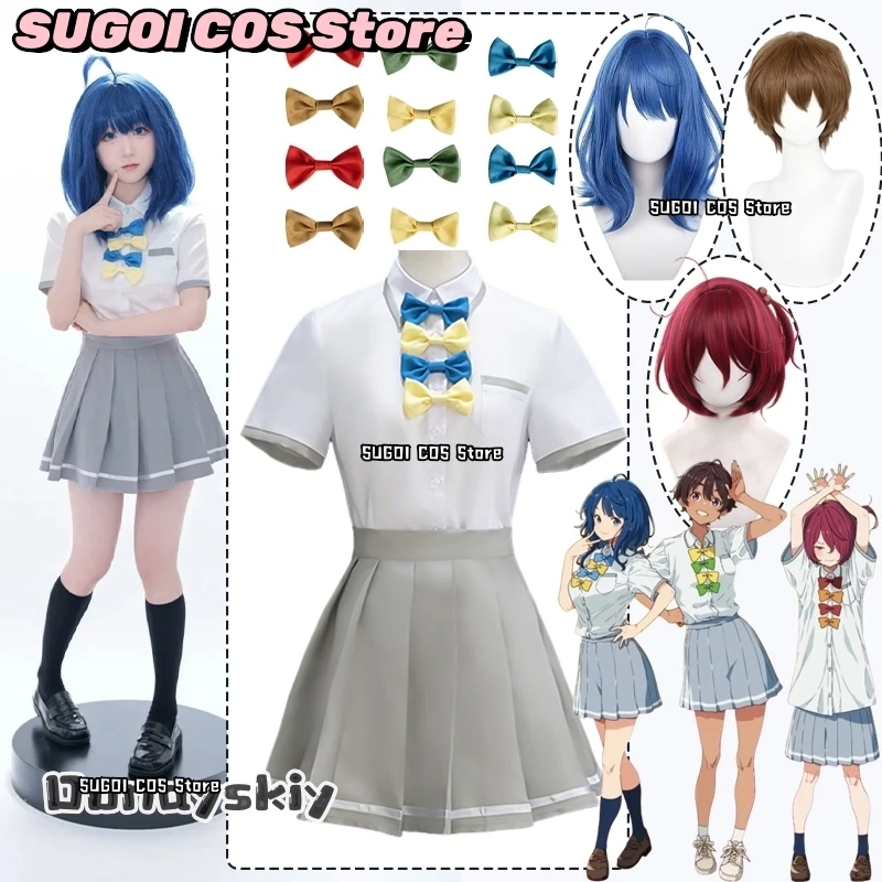 يانامي آنا ياكيشيو ريمون كوماري تشيكا تأثيري حلي شعر مستعار JK الزي المدرسي ربطة القوس فيونكة مجموعة هالوين تمويه للنساء الكبار
