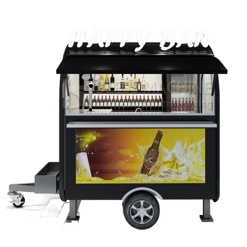 Venta caliente móvil eléctrico helado cerveza fresca vino cóctel remolque 2025 nueva llegada salida de fábrica