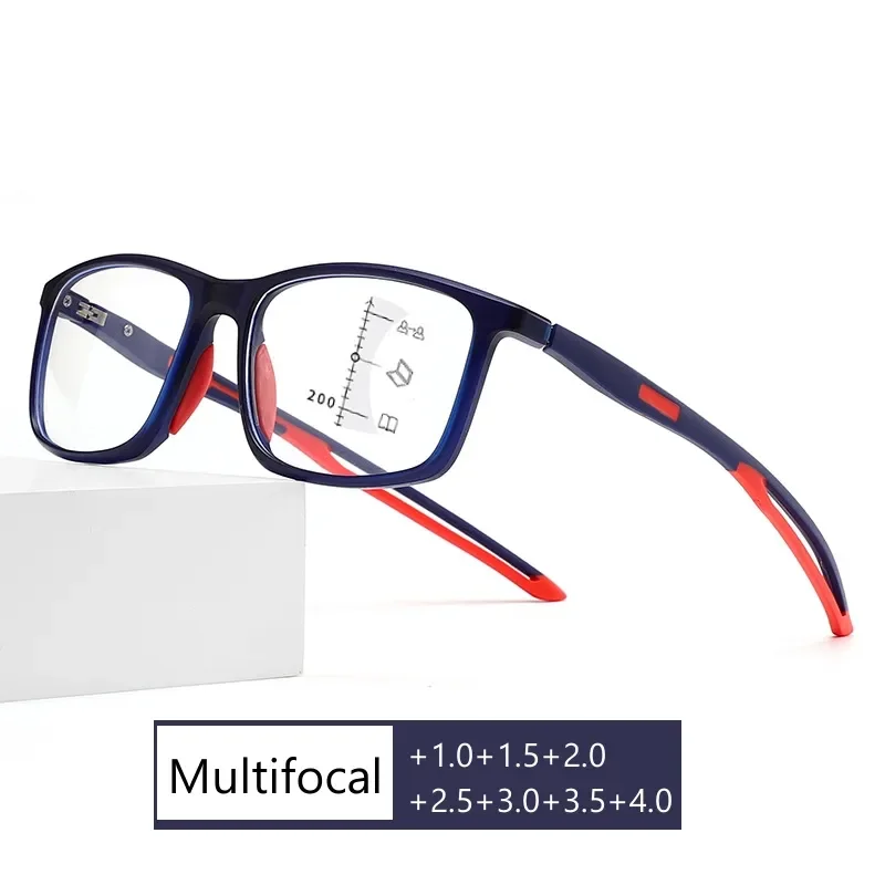 

TR90 Progressive Multifocal Glasses Ultralight Blue Light Blocking Reading Glasses Men Women Vintage Near Far Presbyopia Eyewear