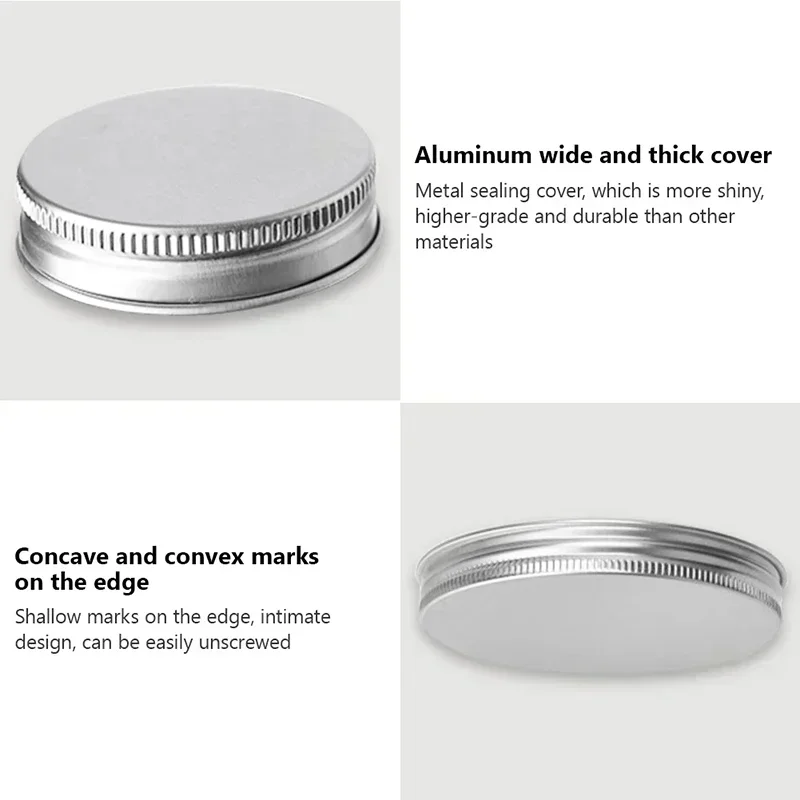 10Pcs Aluminum Cap Storage Jar Clear Food Containers Empty Cosmetic Travel Bottles Face Cream Sample Pot Round Plastic Jars