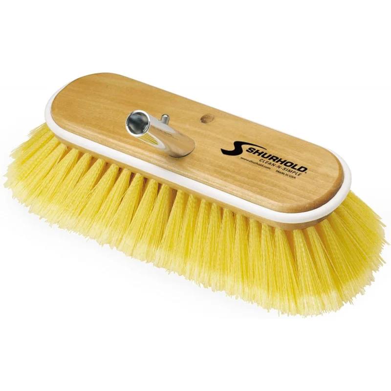 980 10 Inch Soft Bristle Brush, Deck Brush with Yellow Polystyrene Bristles