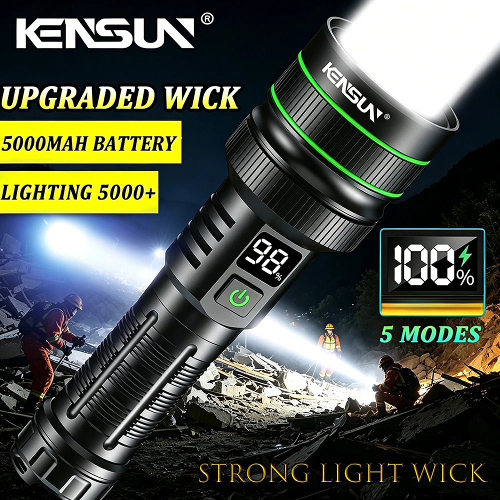 Powerful Rechargeable LED Tactical Flashlight Zoomable Long Shot Torch