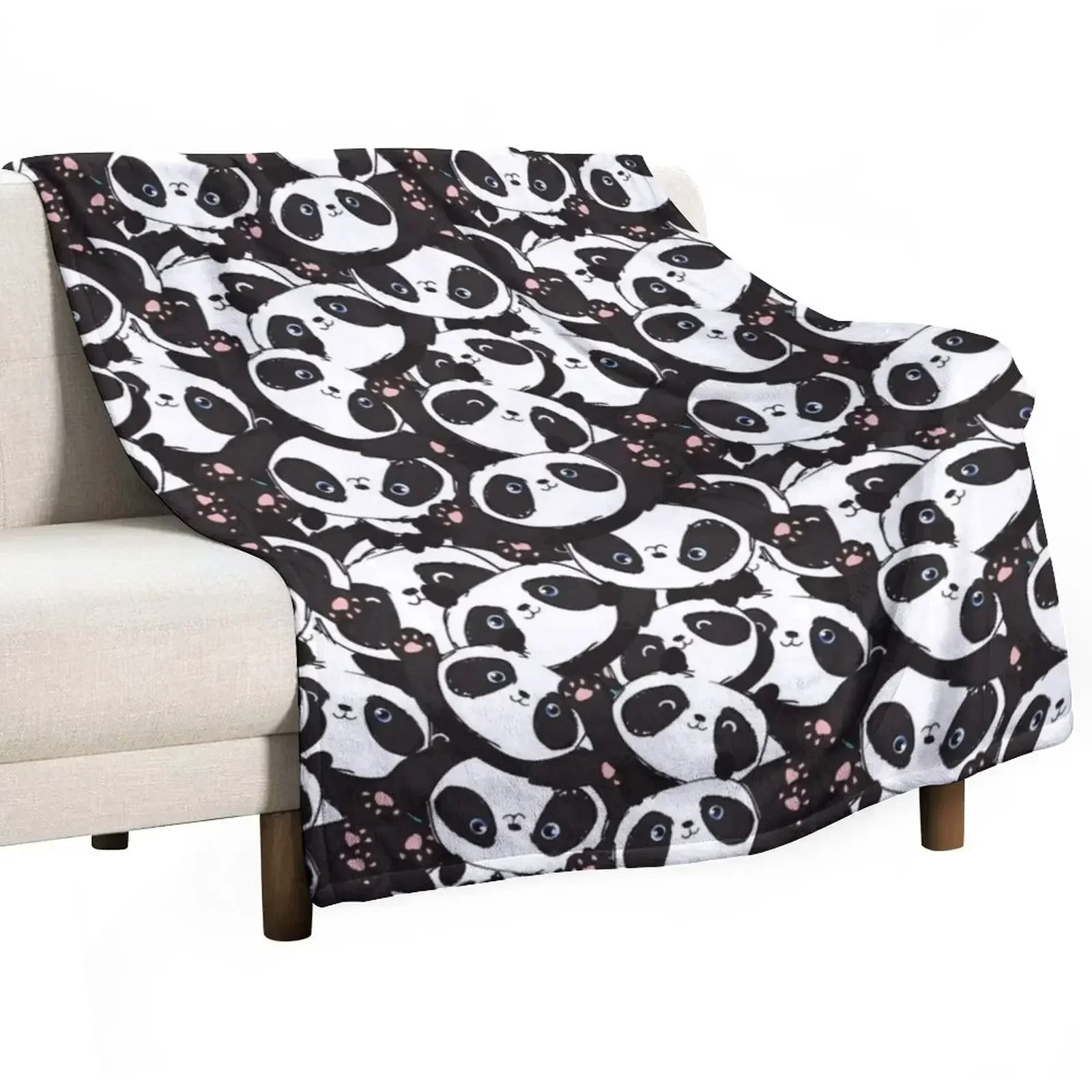 

panda, little bears, panda art Throw Blanket Thermals For Travel Blankets Sofas Of Decoration Sofas Cute Plaid Blankets