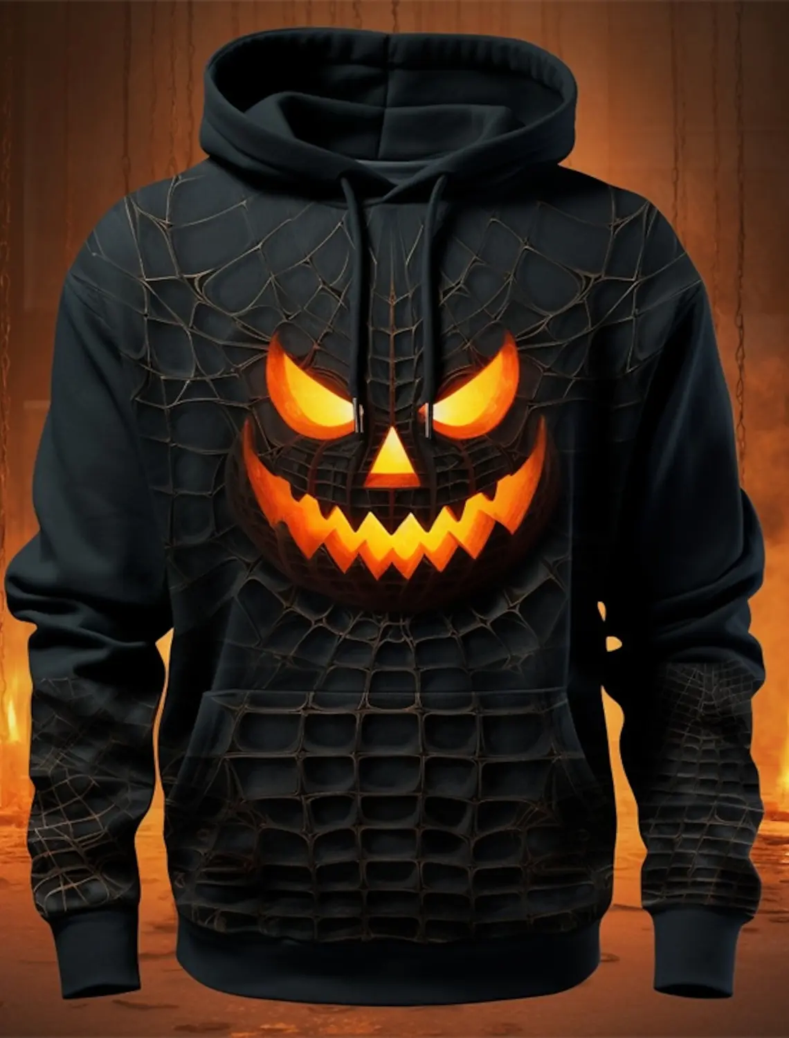 Halloween pumpkin Graphic men's Hoodie Cartoon Print Daily Classic Casual 3D Pullover Holiday Going Out Long sleeves Hoodies top