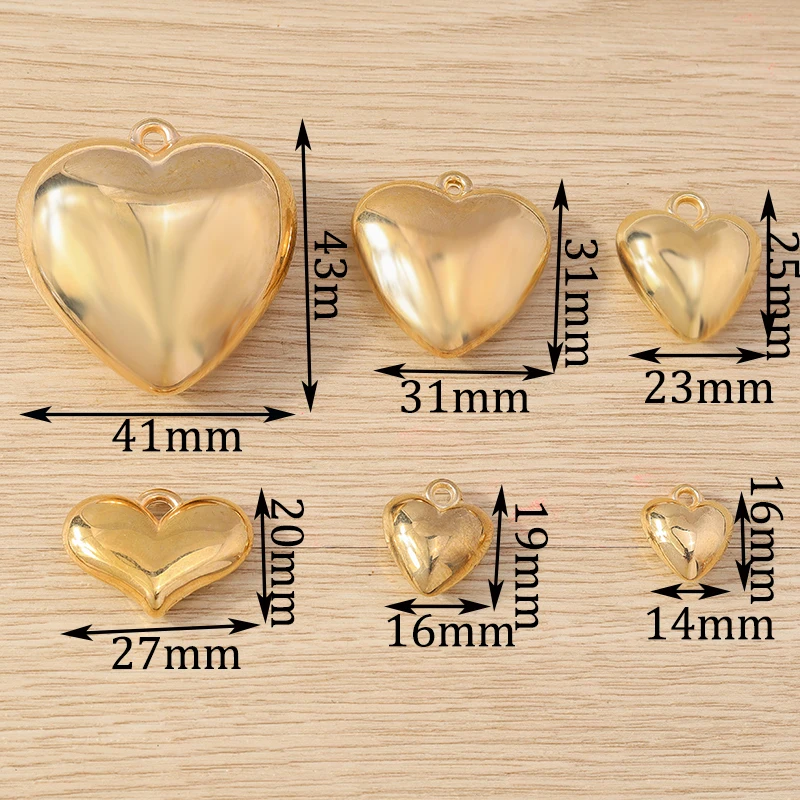 10 stücke niedlichen ccb Kunststoff Liebe Herz Charms Anhänger für Schmuck machen Tropfen Ohrringe Halsketten Armbänder DIY Handwerk liefert – Detail 3