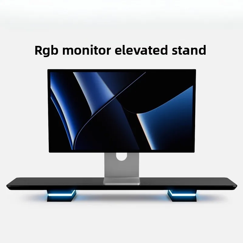 

RGB LED Monitor Riser for Gaming Desk, Desktop Screen Elevation Stand, Laptop Holder, Multi-Layer Organizer, Desk Accessory
