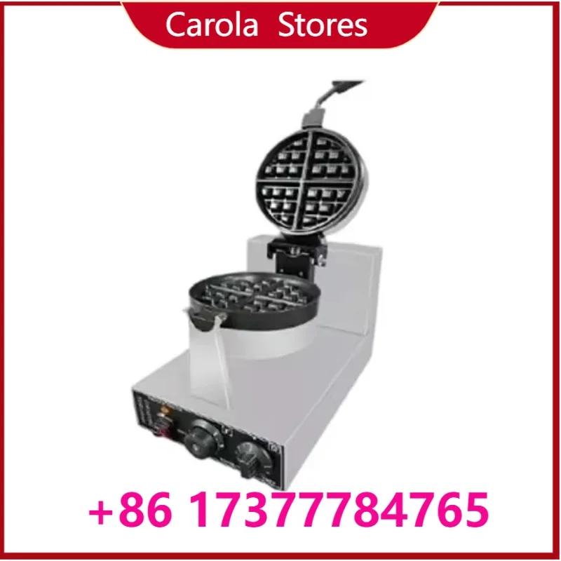 Food tools Commercial Rotating Single Round Waffle Baking hine Stainless Steel Non-Stick Coating for Cafés Western Resta