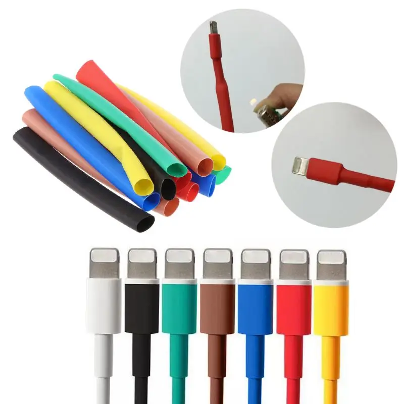 12Pcs Colorful Electronic Wrap Wire Cable Insulation Polyolefin Heat Shrink Tube Ratio Insulation Shrinkable Tube