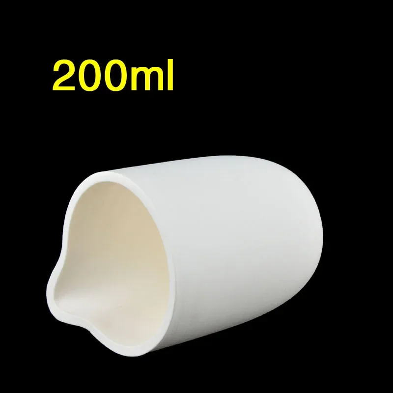 Arc corundum crucible with nozzle 99% alumina 200ml high temperature resistance