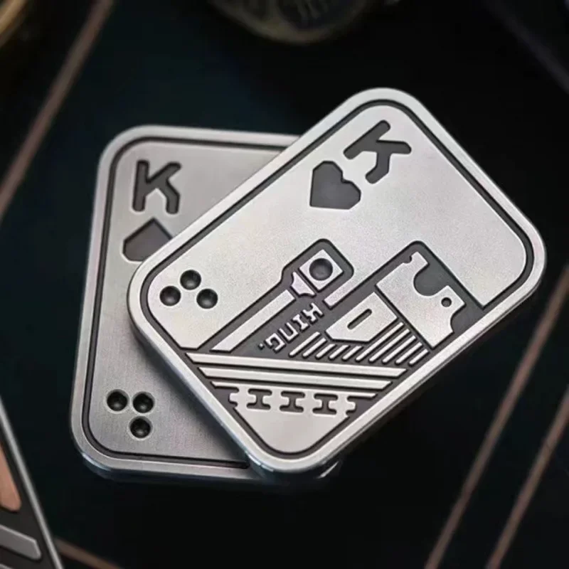 1PC Fidget Toy Adult Mens Irritable Table Toy EDC Metal Fidget Slider Magnetic Poker Push Card Adult Irritable Toy Anxiety Diso