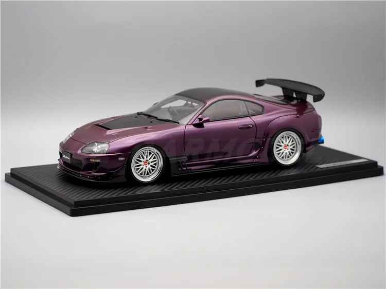 IG 1:18 A80 Supra JZA80 RZ Purple Out of Print Limited Edition Resin Metal Static Car Model Toy Gift