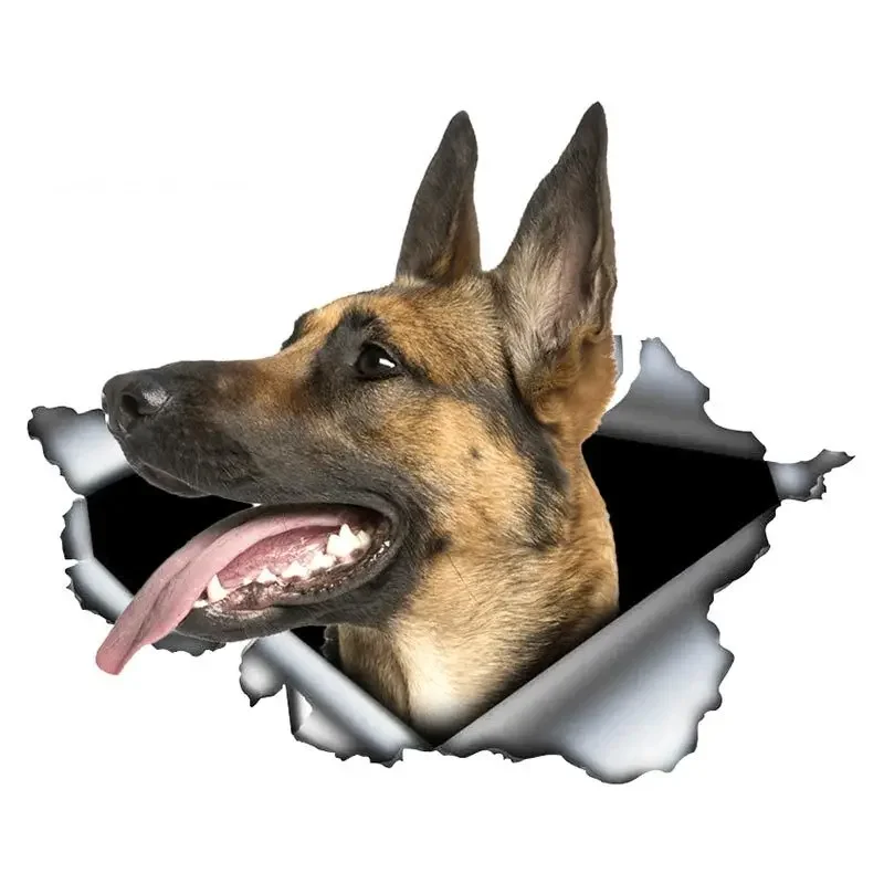 Etiqueta personalizada 3d para carro e motocicleta, 13cm, com malinois, pastor alemão, animal de estimação, cão, à prova d\'água