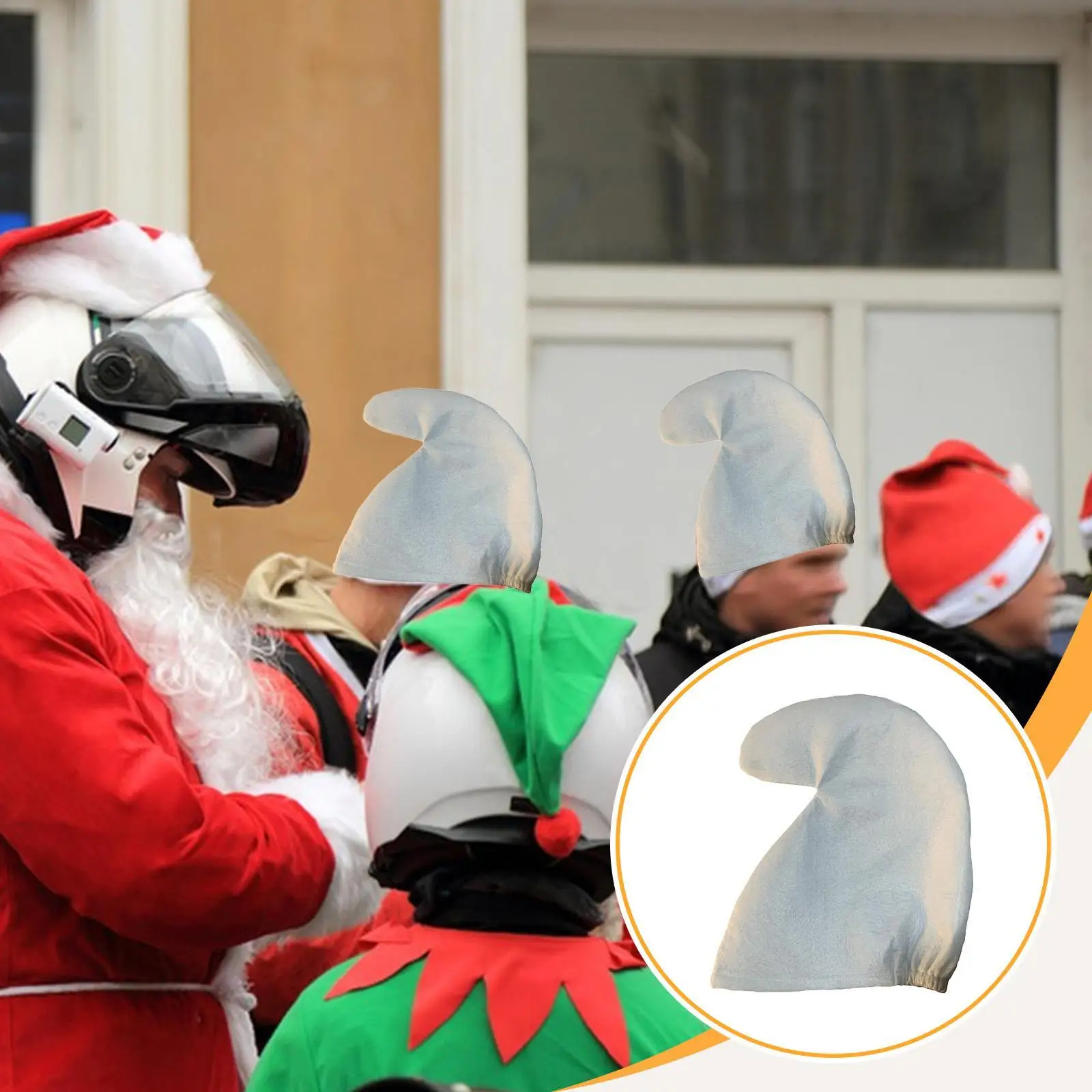 

Christmas Elves Hat Props Xmas Party Decorations Novelty Gift White Nonwoven