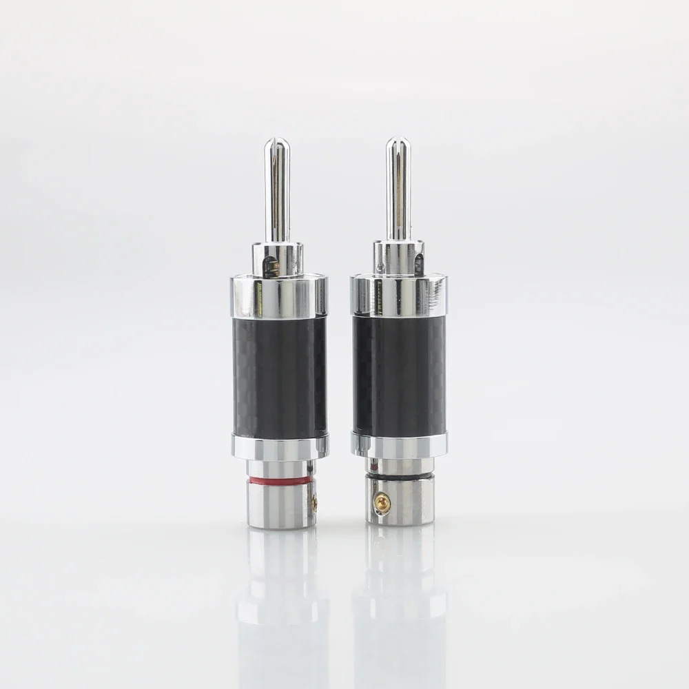 CF1564 4 قطعة مرحبا نهاية ألياف الكربون مكبر صوت كابل الموز موصل قابس HIFI كابل مكبر الصوت الموز موصل قفل المكونات