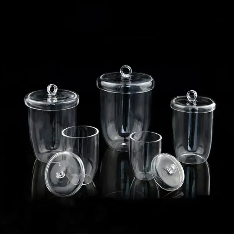 1pcs Lab Quartz Glass Crucible with Cover Purity High and High Temperature Resistance 10/20/30/50/100/150/200/250/300ml